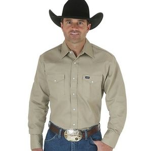 Made in USA, Wrangler, heavy duty Western shirt